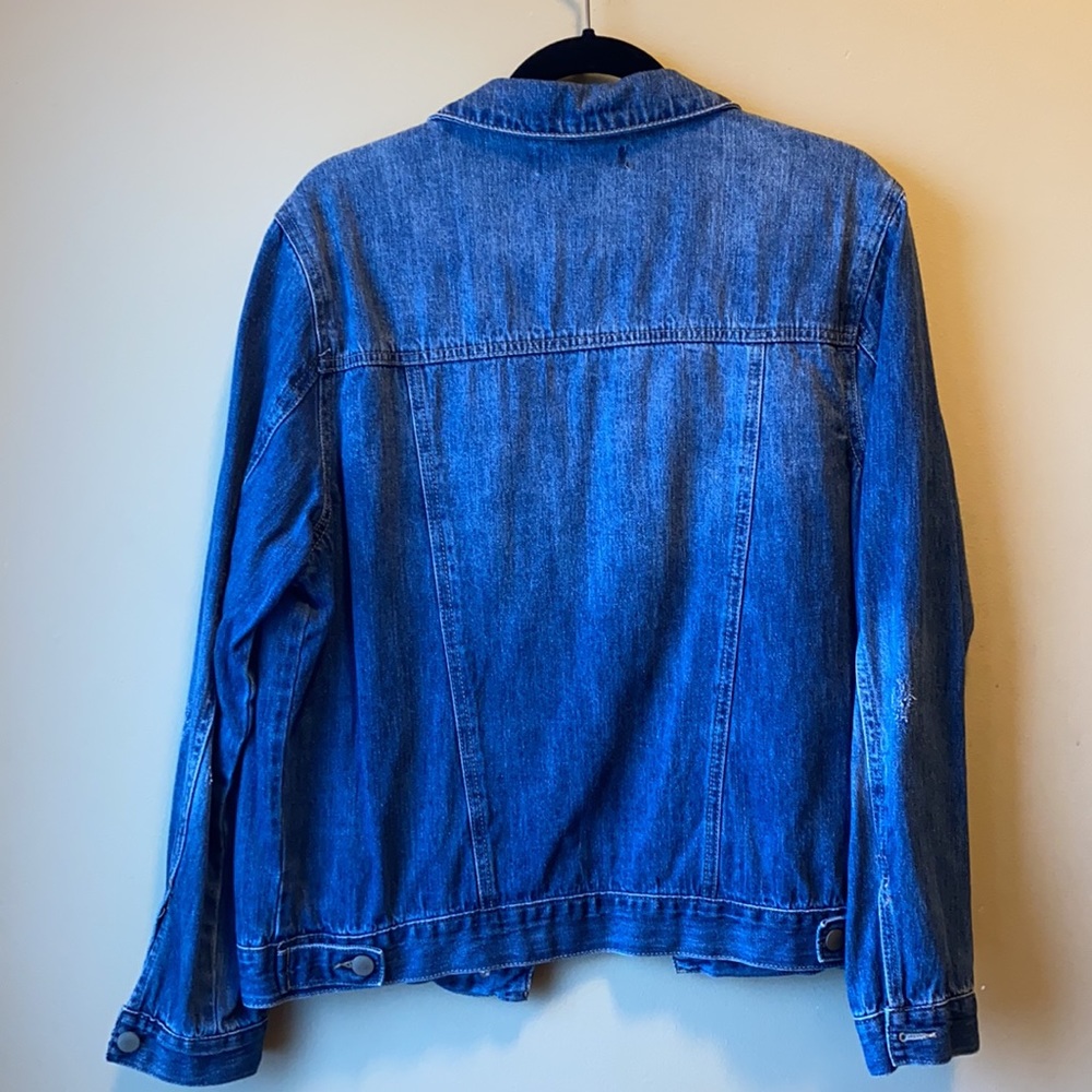 FOREVER21 DENIM JEAN JACKET DARK BLUE - Picture 7 of 12